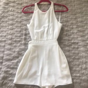 White Open Back Romper